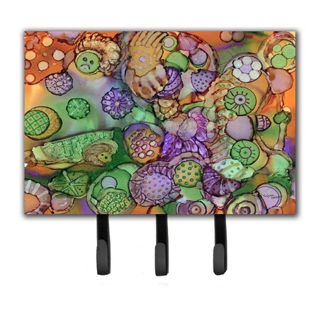 Carolines Treasures Abstract in Purple Green & Orange Leash or Key Holder 8971TH68